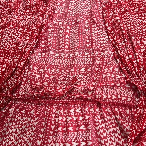 Victoria's Secret Kimono Red White Heart Cover Up Beach Lounge Boho OSFM - Picture 16 of 16